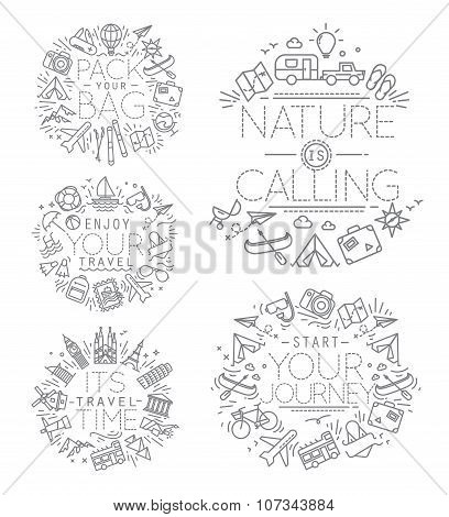 Travel Monograms Grey