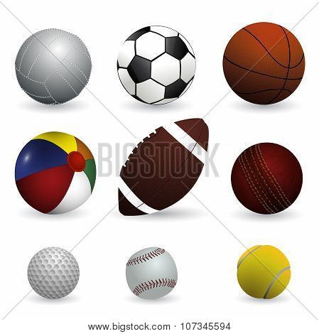 Set of sport balls