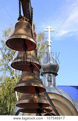 New Bells On The Background Of The Chapel In Penza, Russia