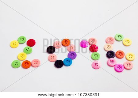 2016 Happy new yaer, celebrate seaon. Button write 2016, New Year is coming concept.