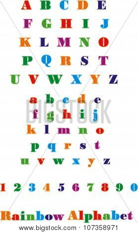 Colorful vector font on white background
