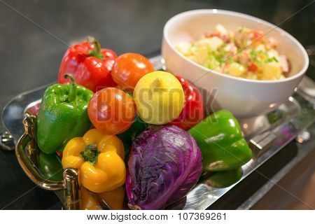 Colorful vegetables and fruits