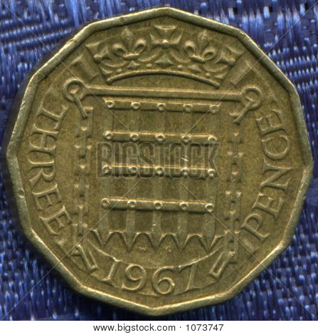 Ročník Velké Británie mince cca 1967 tři Pence