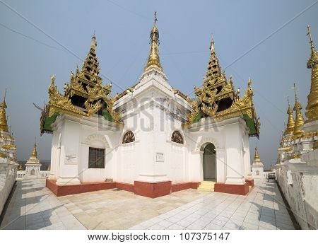 White Pagoda Is On Sagaing Hill, Myamar.