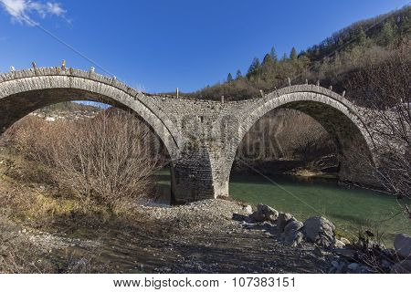 Bridge of Plakidas or Kalogeriko, Pindus Mountains, Zagori, Epirus