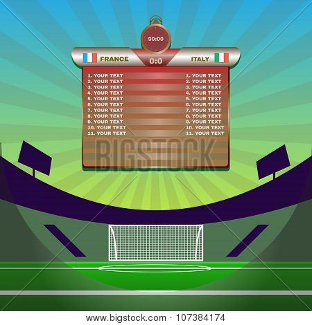 Soccer Match Statistics Above Gamefield