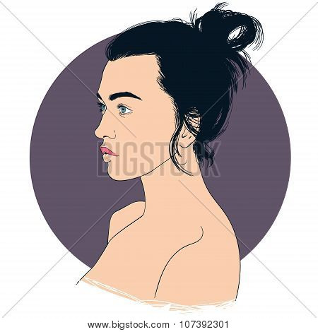 Portrait of pretty young woman.