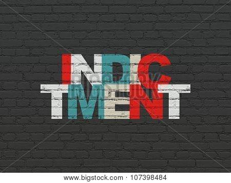 Law concept: Indictment on wall background