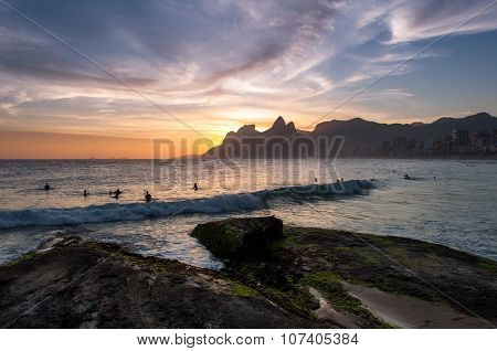 Sunset in the Beach
