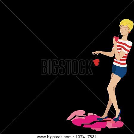 Woman heartbreaker drinking