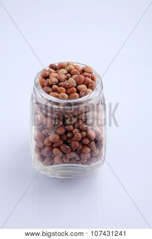 Nigerian brown beans in a glass container