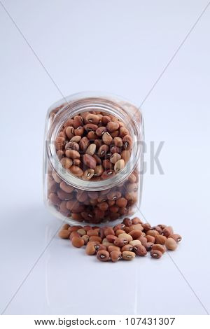 Nigerian brown beans in a glass container