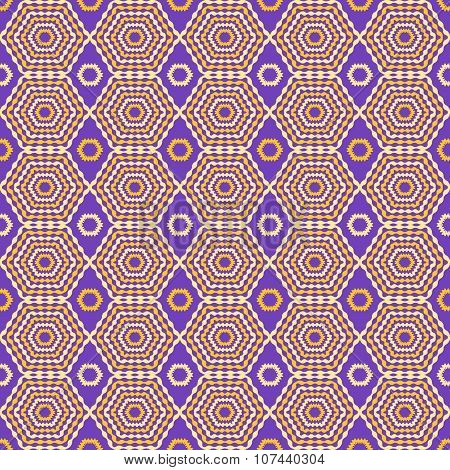 Abstract geometric seamless pattern. Purple and yellow style pattern.