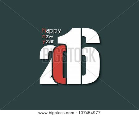 2016 Happy New Year Creative Text For Your Greetings Card