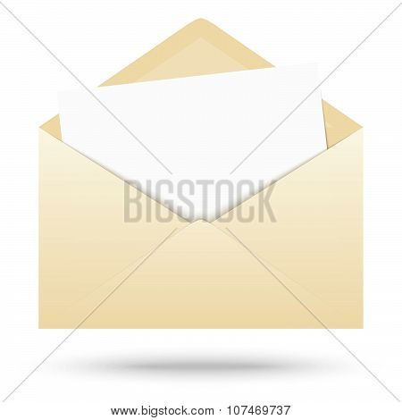 Colored Envelope With Empty Paper