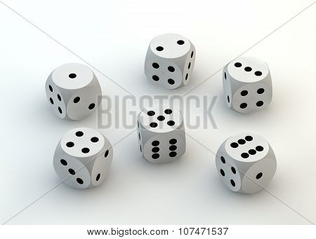 set of white dices