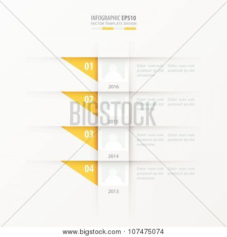 Vector Timeline Design Template  Yellow Color