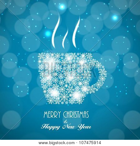 Christmas Coffee Cup Background Vector Illustration