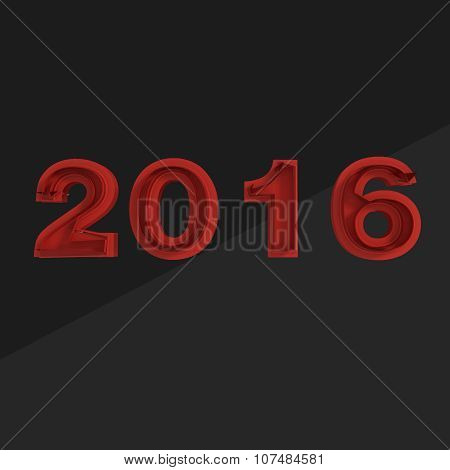 Breaking red digits 2016 on black background New Year banner