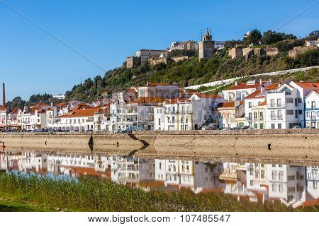View Of City Alcacer Do Sal Near The River Sado In Portugal