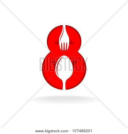 Womens Day March 8 Number Symbol