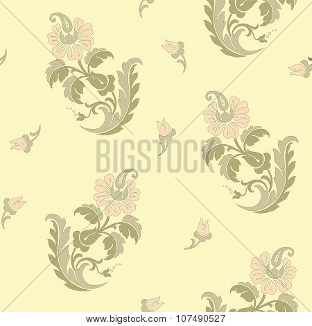 Seamless pattern with flowers roses. Vector. Floral illustration in romantic style