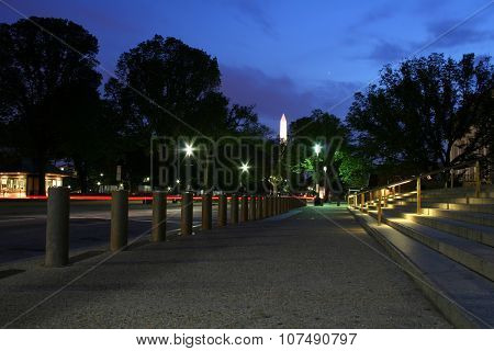 Washington obelisk at night