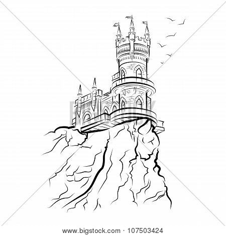 Yalta Swallow Nest. Vector Illustration