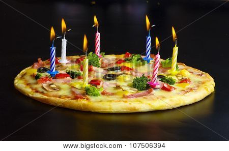 Pizza Creative With Candles