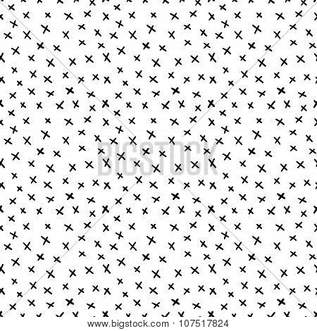 Abstract Doodled seamless pattern from crosses