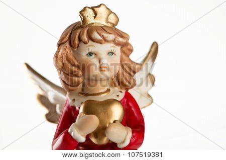 Christmas Angel Toy Isolated On White Background