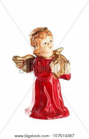 Christmas Angel Decoration On A White Background