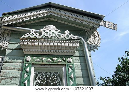 Fragment Of Carved Wooden Houses Of The 19Th Century