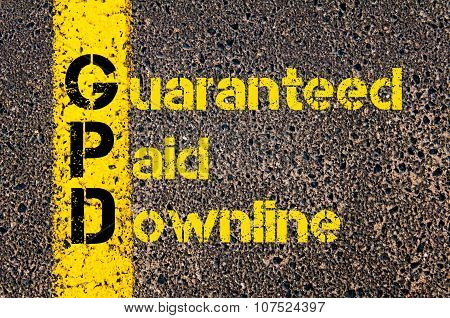 Business Acronym Gpd As Guaranteed Paid Downline