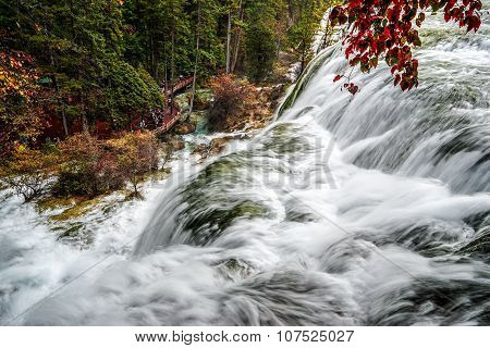Waterfall in the autumn