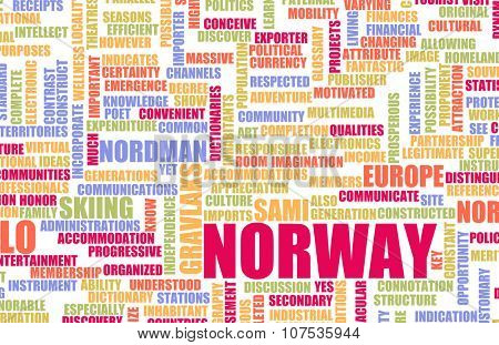 Norway as a Country Abstract Art Concept