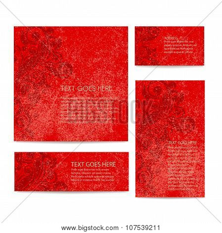 Brand identity set made of set of template with red color scheme