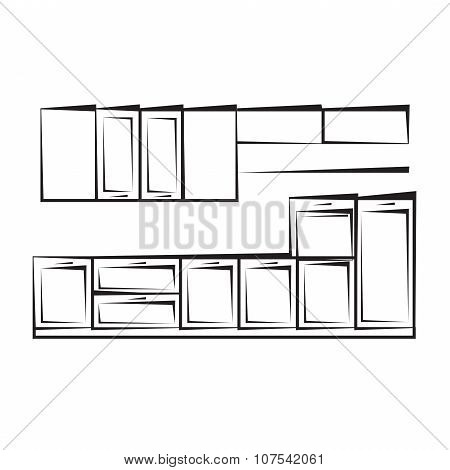 Kitchen sketch interior.