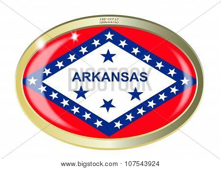 Arkansas State Flag Oval Button