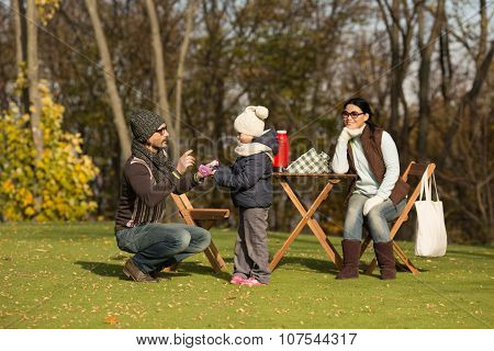 Young family on a picnic