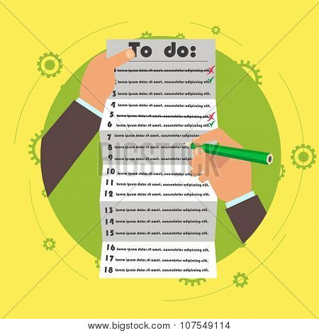 Flat Design Concept Of Have To Do List. Vector.