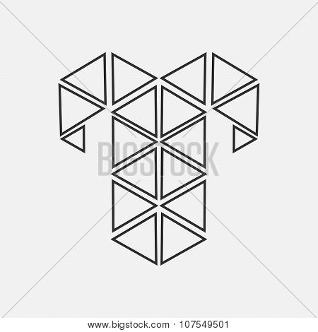 Geometric Zodiac Sign Design Silhouette.aries.vector Illustration
