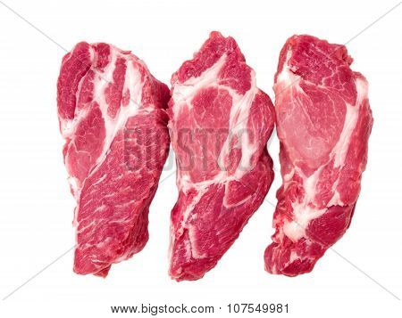 Three Boneless Pork Collar Butt Slices