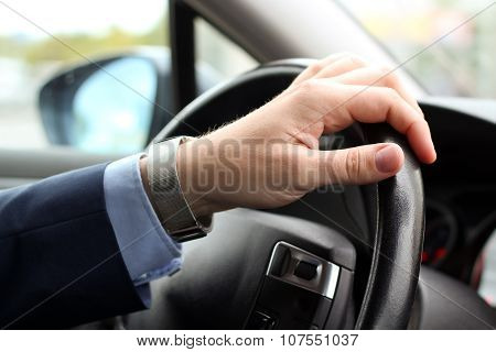 Businessman Driving His Car