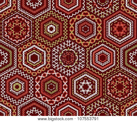 Seamless Ethnic Embroidery Pattern.