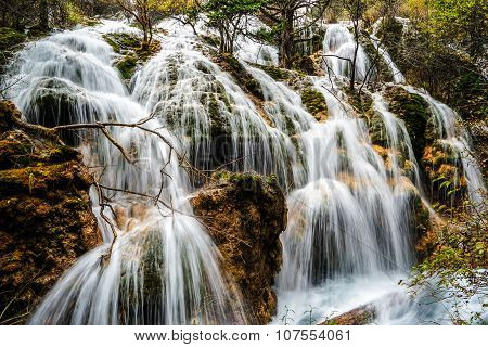 Waterfall in the autumn