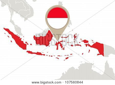 Indonesia On World Map