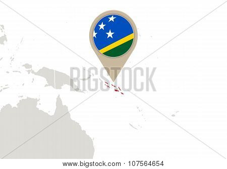 Solomon Islands On World Map
