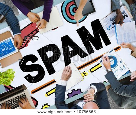 Spam Problem Virus Online Malware Hacking Concept