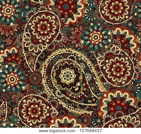 Traditional paisley pattern silk headscarf sample. Eastern cloth presents and gifts concept